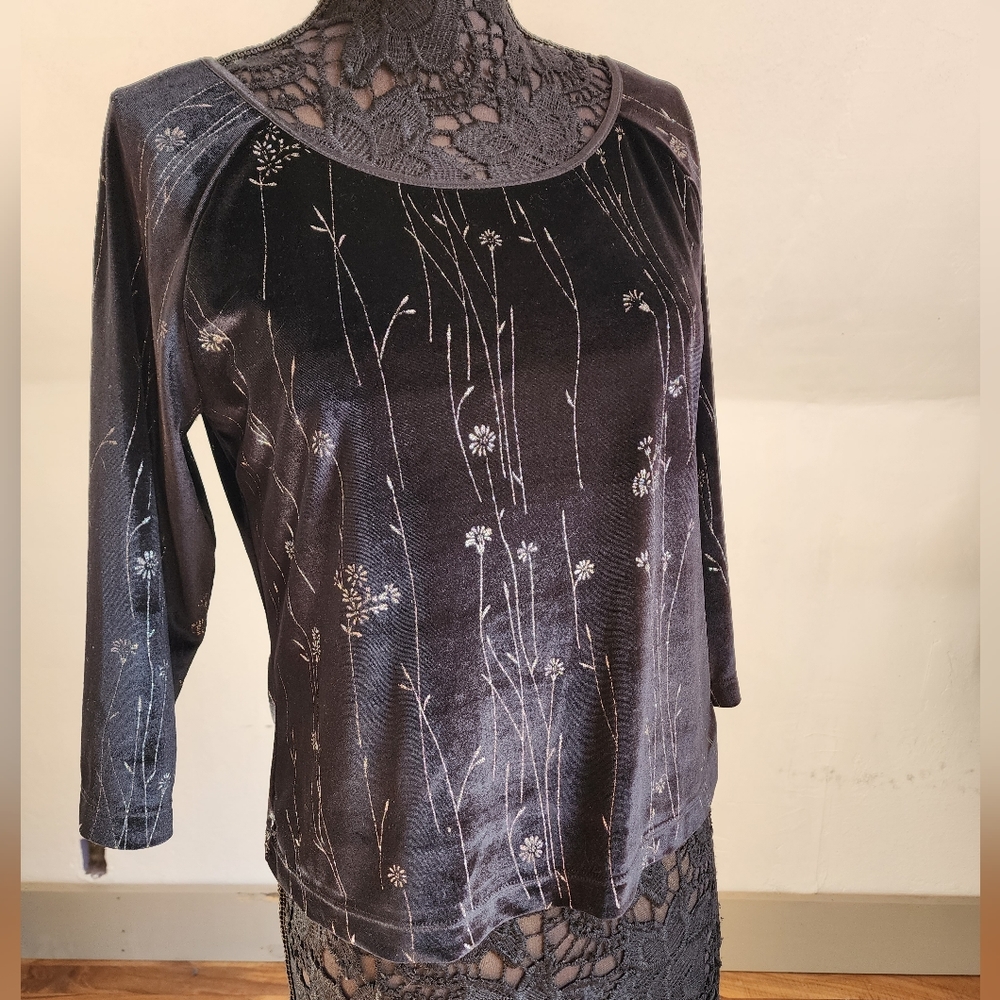 Vintage Saint Tropez West Velvet Blouse